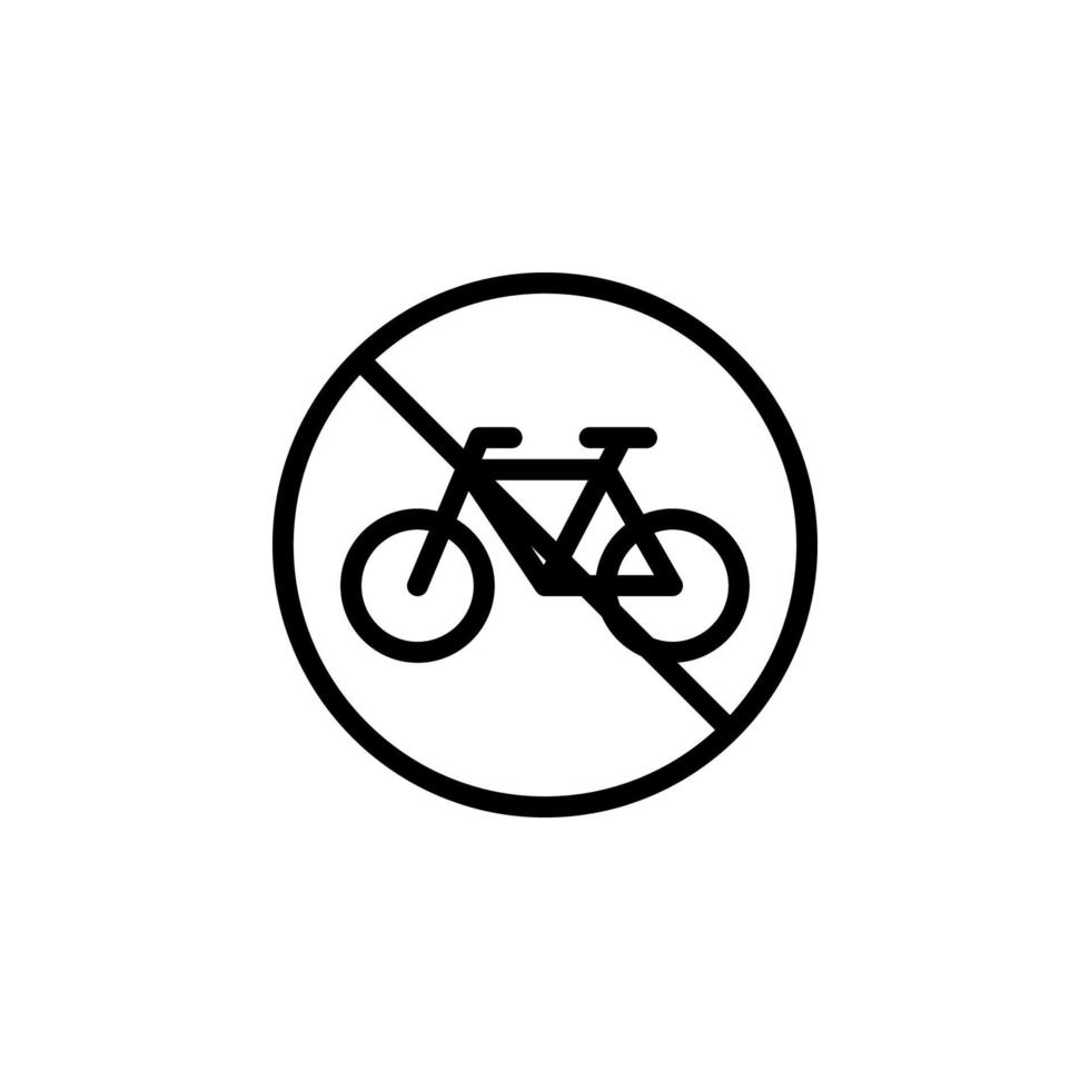 prohibición bicicleta vector icono ilustración