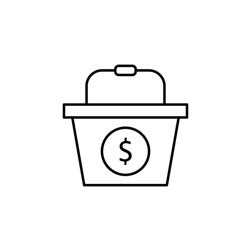 shopping basket, store, money vector icon illustration