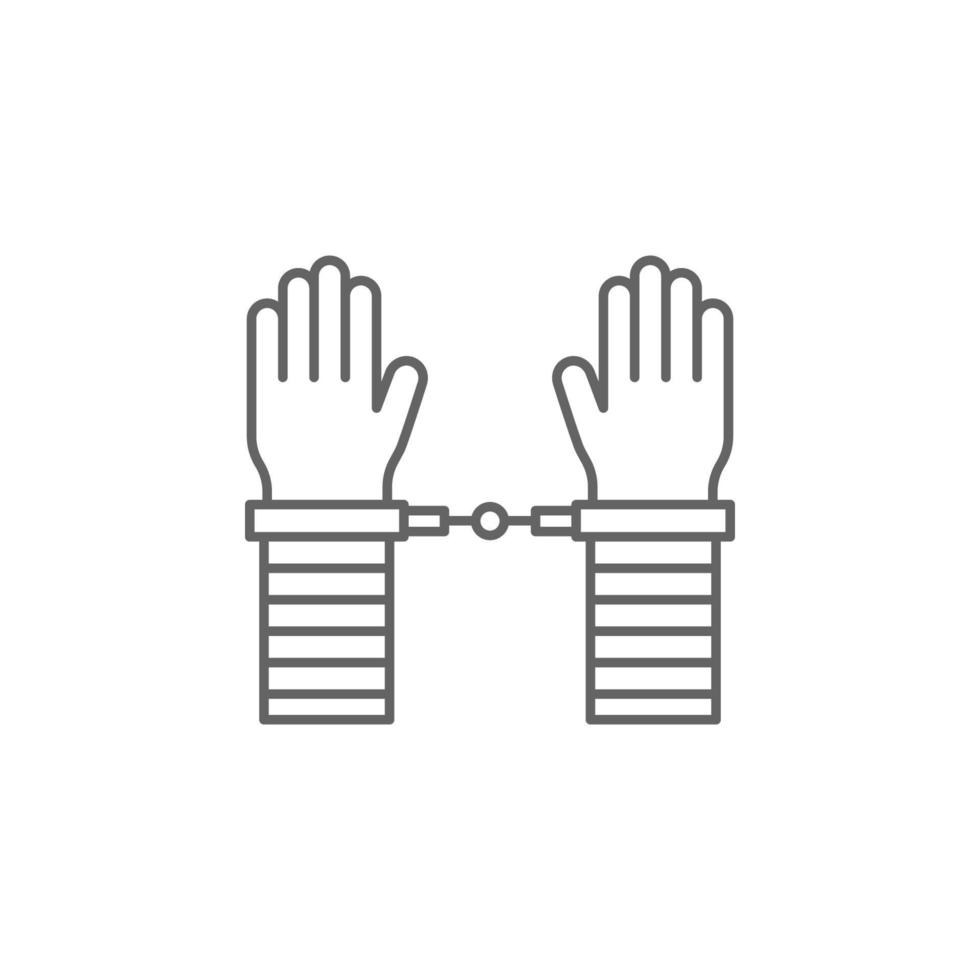 Arrest, hands, police vector icon illustration