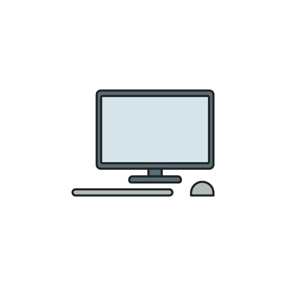 desktop computer vector icon illustration