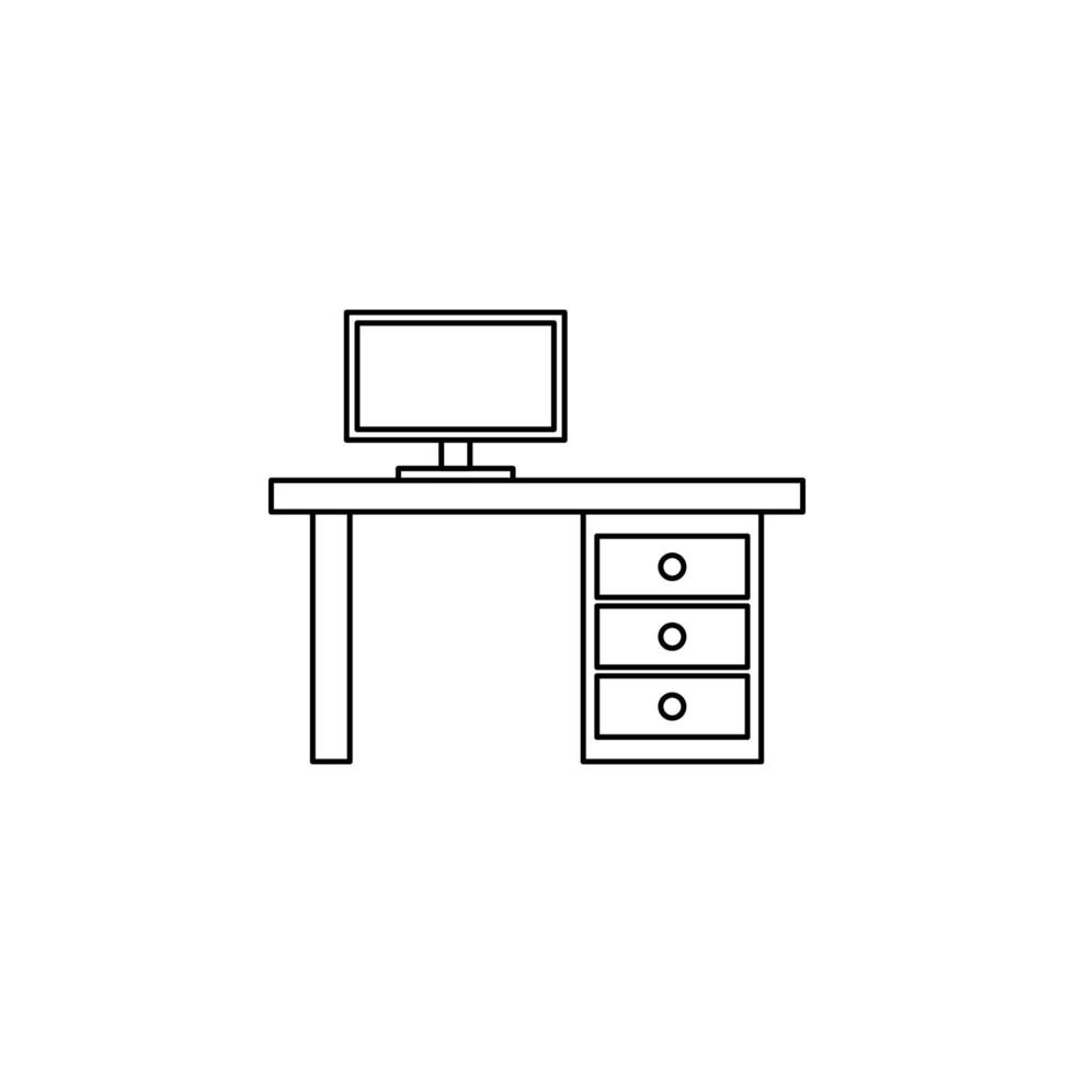 computer table vector icon illustration