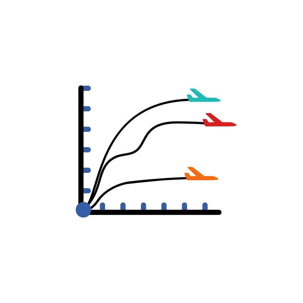 de colores infografía gráfico en aeropuerto vector icono ilustración