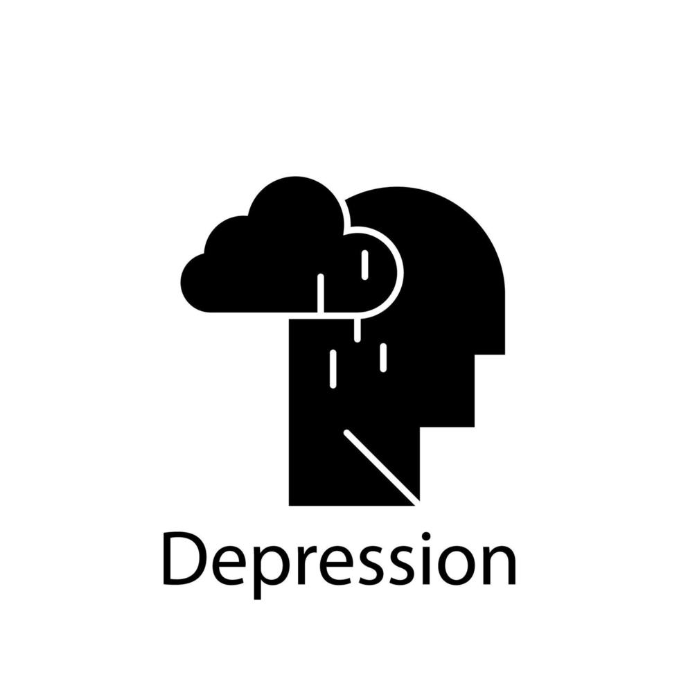 depresión, dolor, humano, melancolía, triste vector icono ilustración