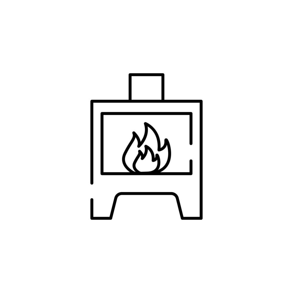 furnace, heater stove vector icon illustration