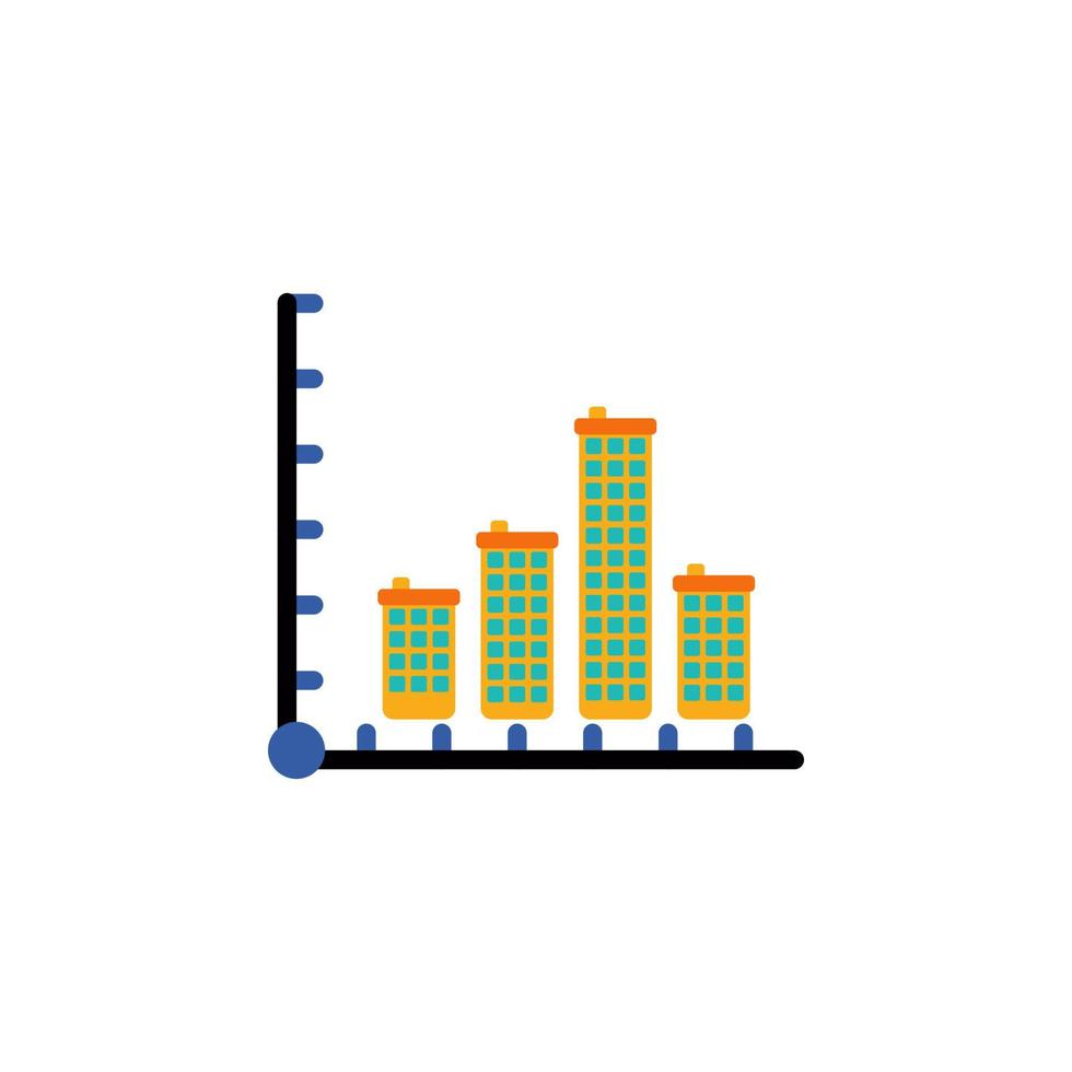 colored Infographic chart in real estate vector icon illustration