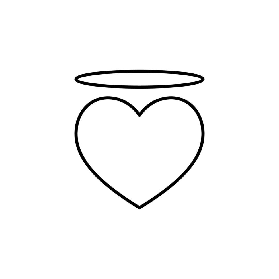angel heart with an halo vector icon illustration