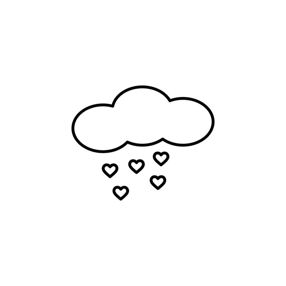 heart rain, snow, cloud vector icon illustration