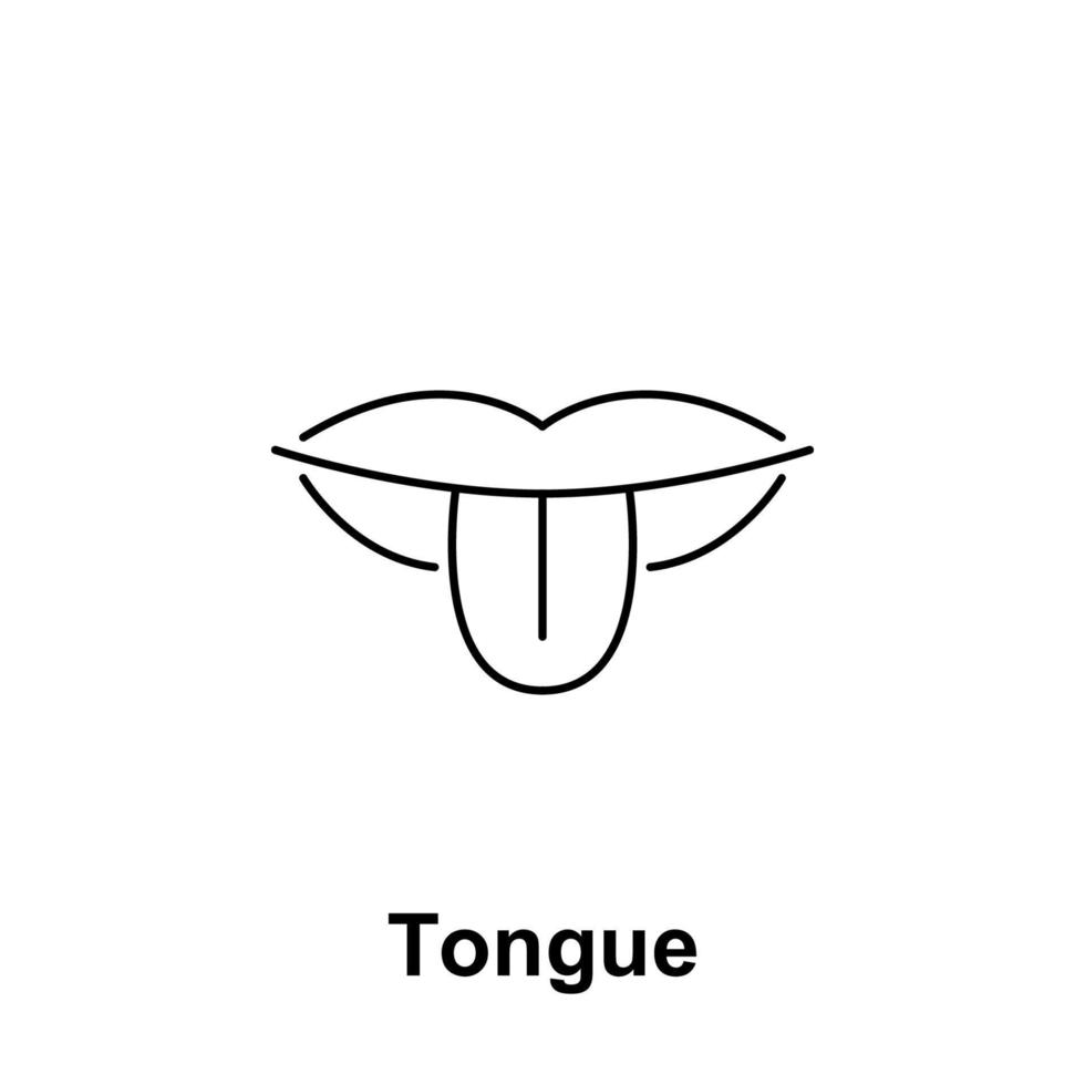 lengua, Organo vector icono ilustración