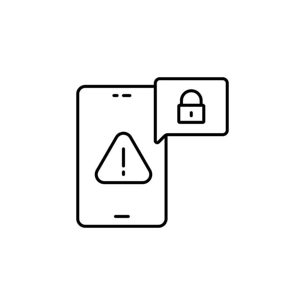 Mobile, error, key, password vector icon illustration