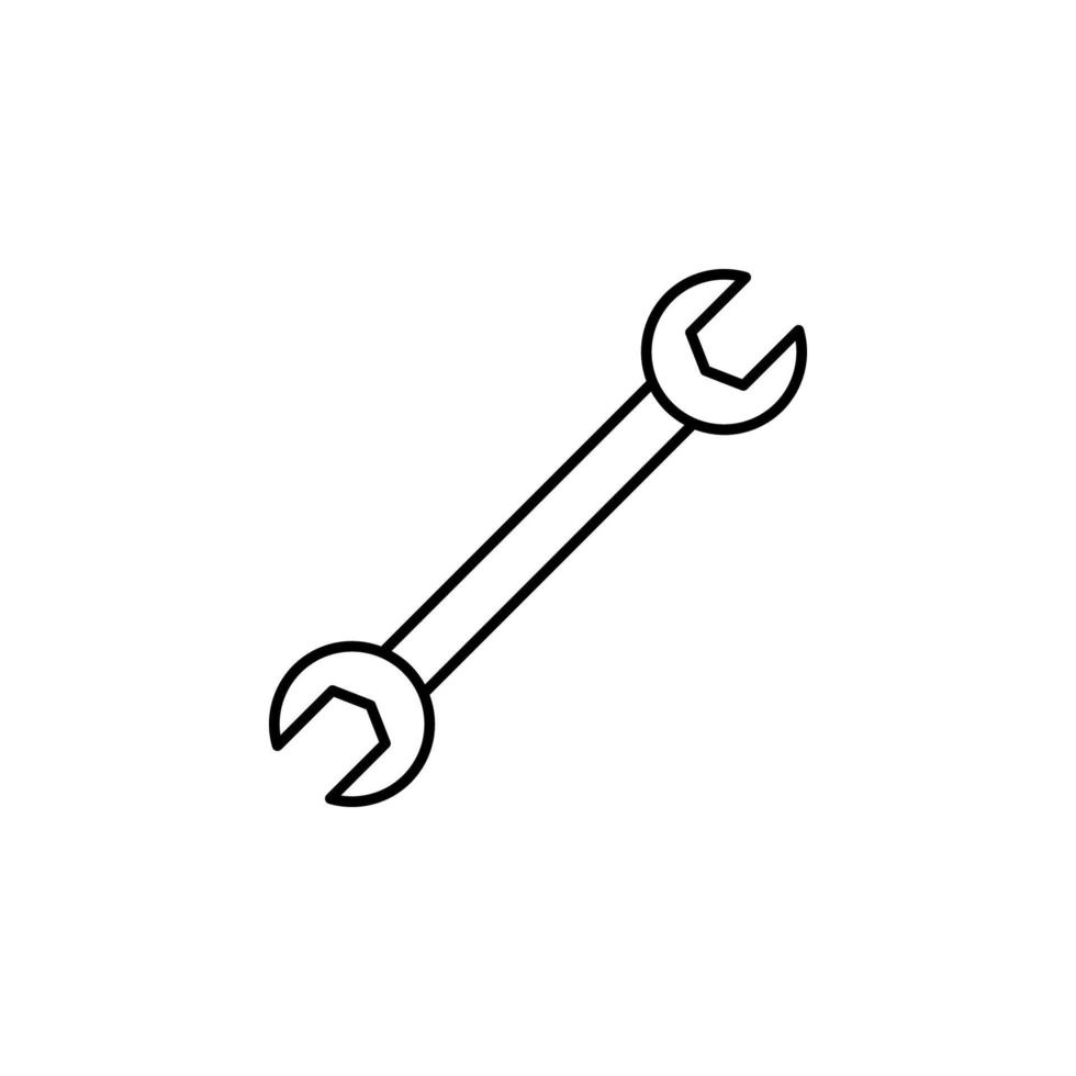 adjustable wrench concept line vector icon illustration