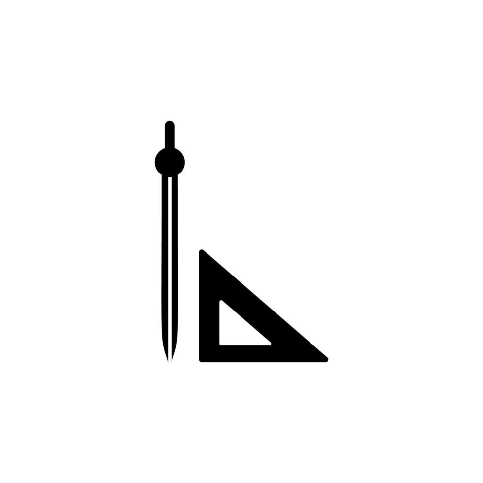 Compasses and ruler vector icon illustration