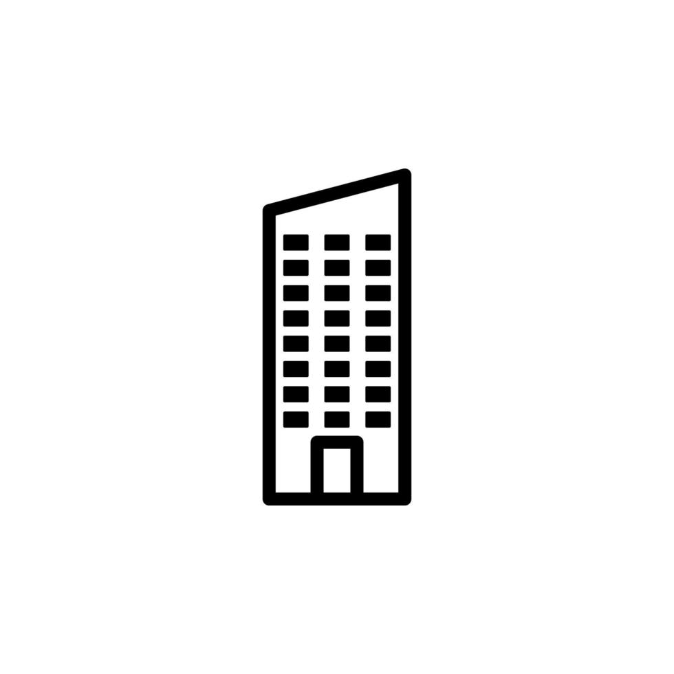 edificio hotel negocios centrar vector icono ilustración