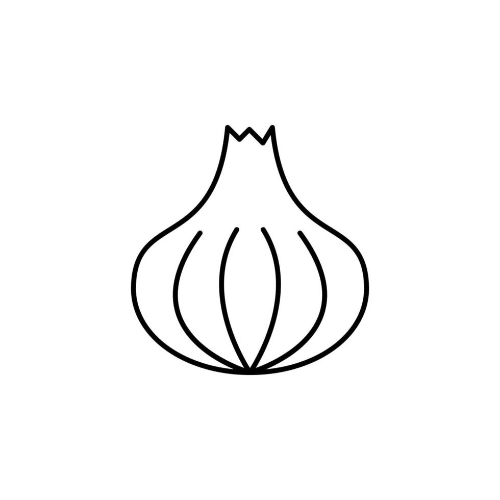garlic line vector icon illustration