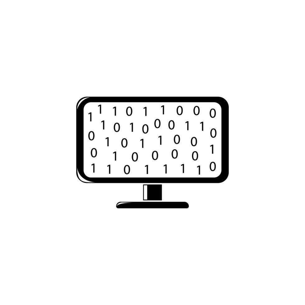 digits on the monitor screen vector icon illustration