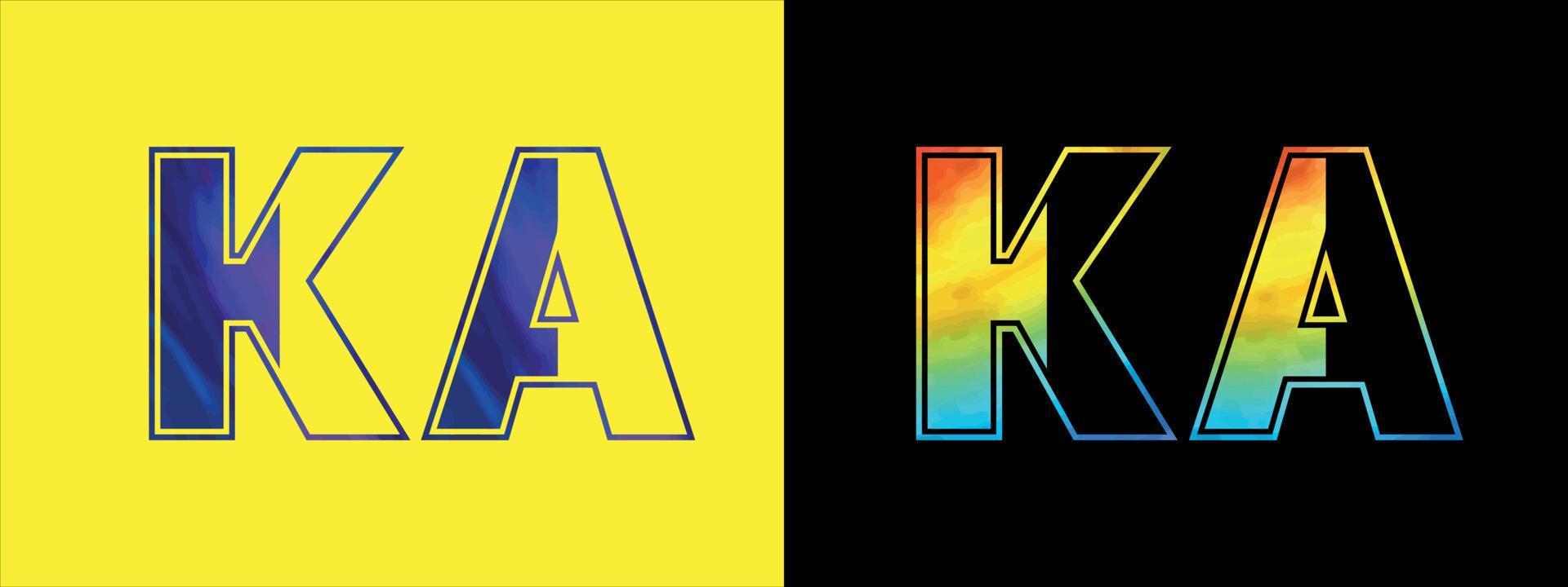 Letter KA logo design vector template. Creative modern luxurious