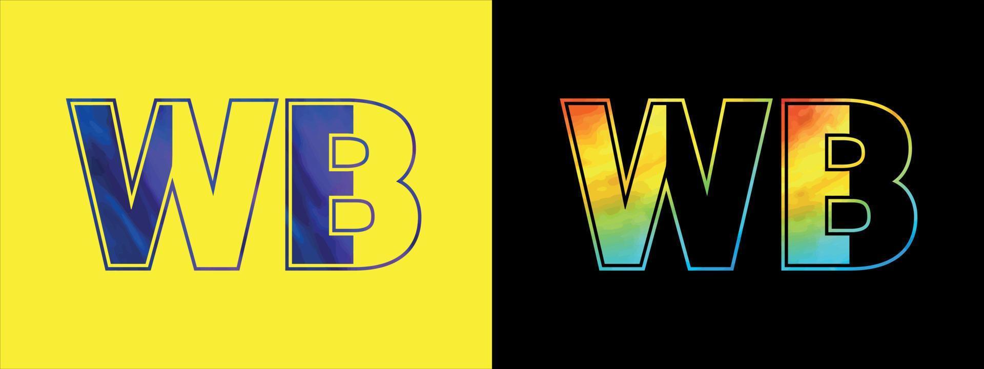 Unique WB letter logo Icon vector template. Premium stylish alphabet logo design for corporate business