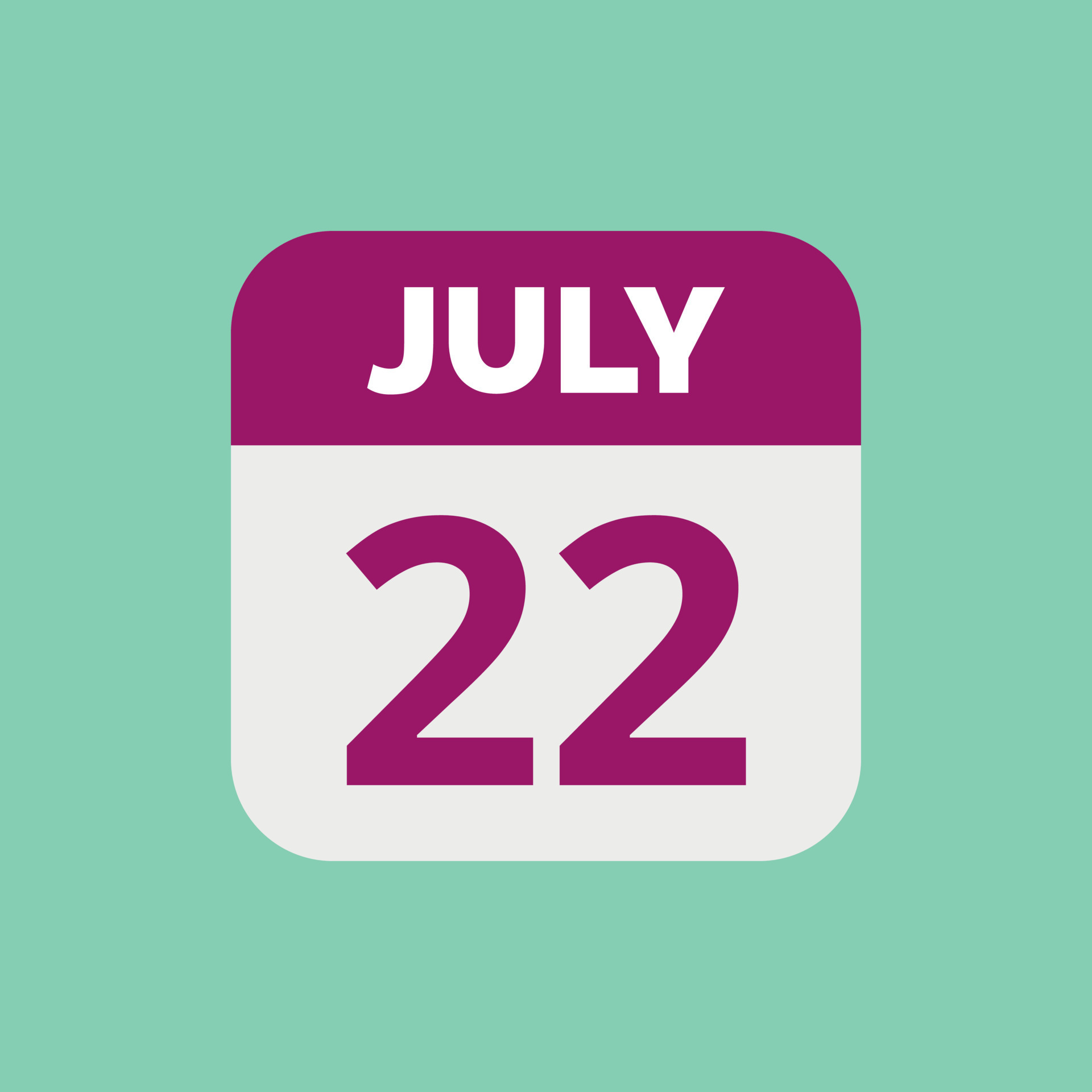 July 22 Calendar Date Icon 23201749 Vector Art at Vecteezy