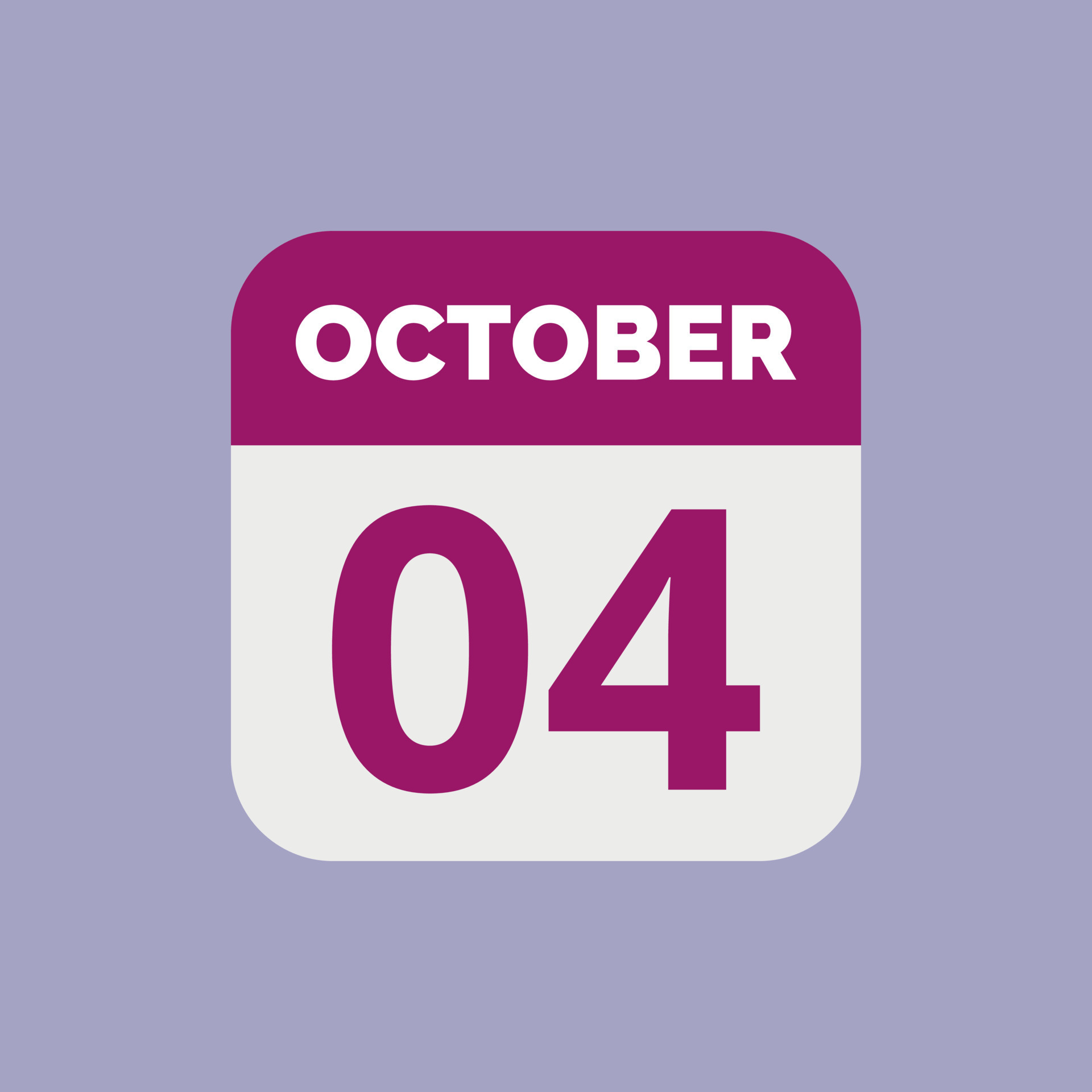 October 4 Calendar Date Icon 23201751 Vector Art at Vecteezy