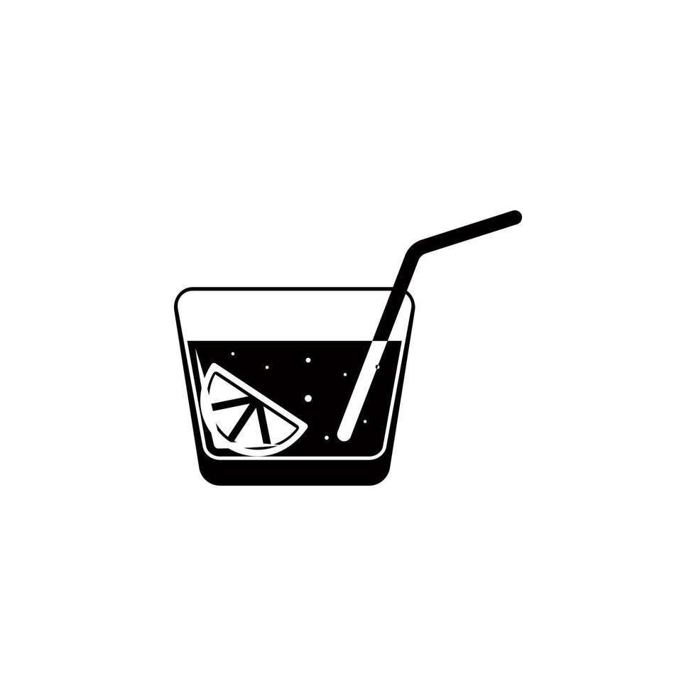 cocktail in a glass vector icon illustration