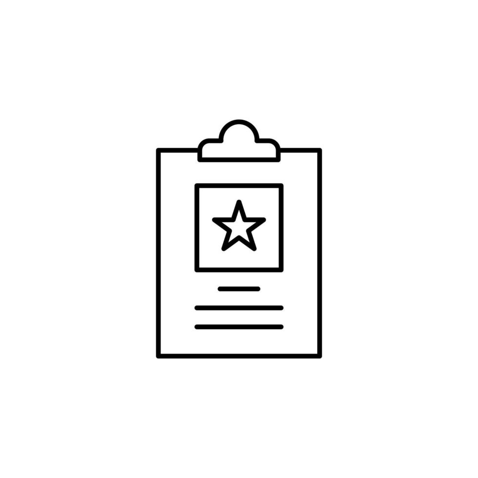 clipboard, file, star vector icon illustration