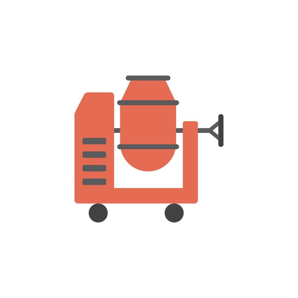 cement mixer, labor vector icon illustration