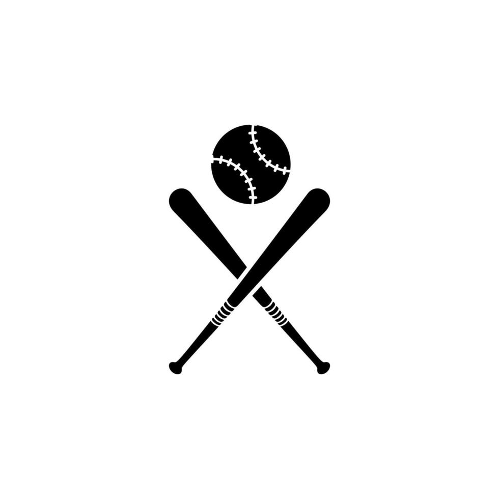 baseball bat and ball vector icon