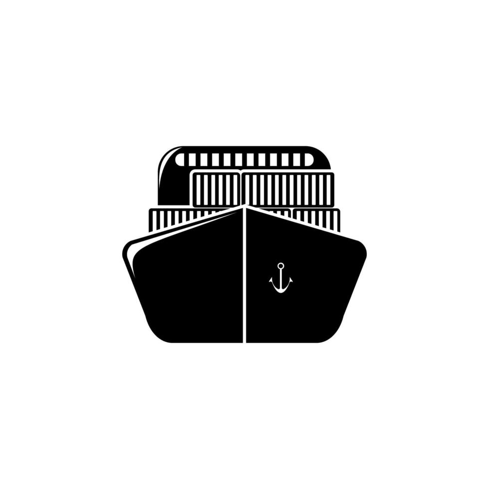 ship with containers vector icon illustration