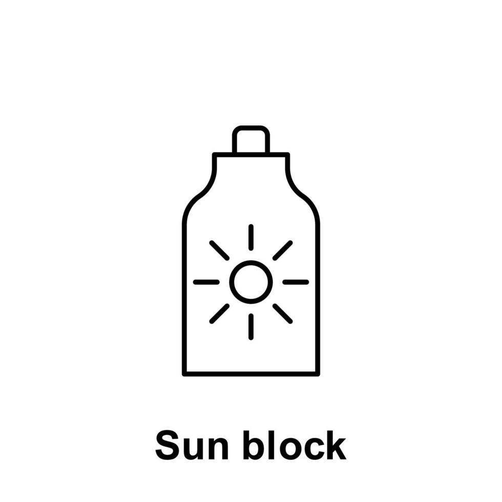 Sun block vector icon illustration