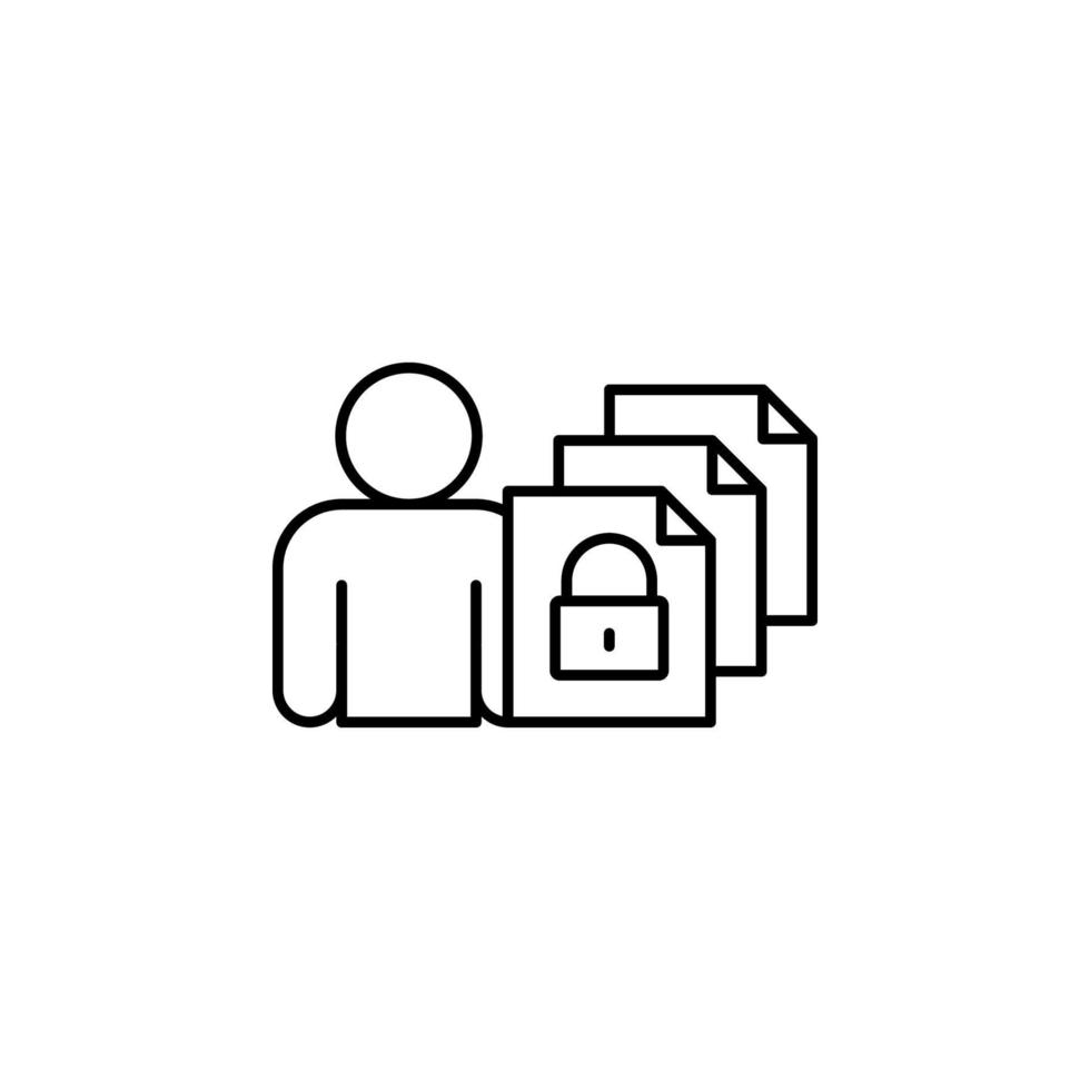 Man, file, blocked vector icon illustration