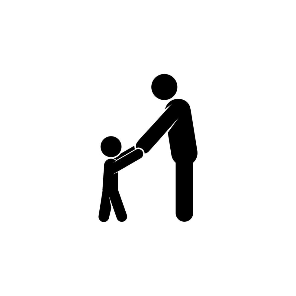 parent holding a child's hand vector icon illustration