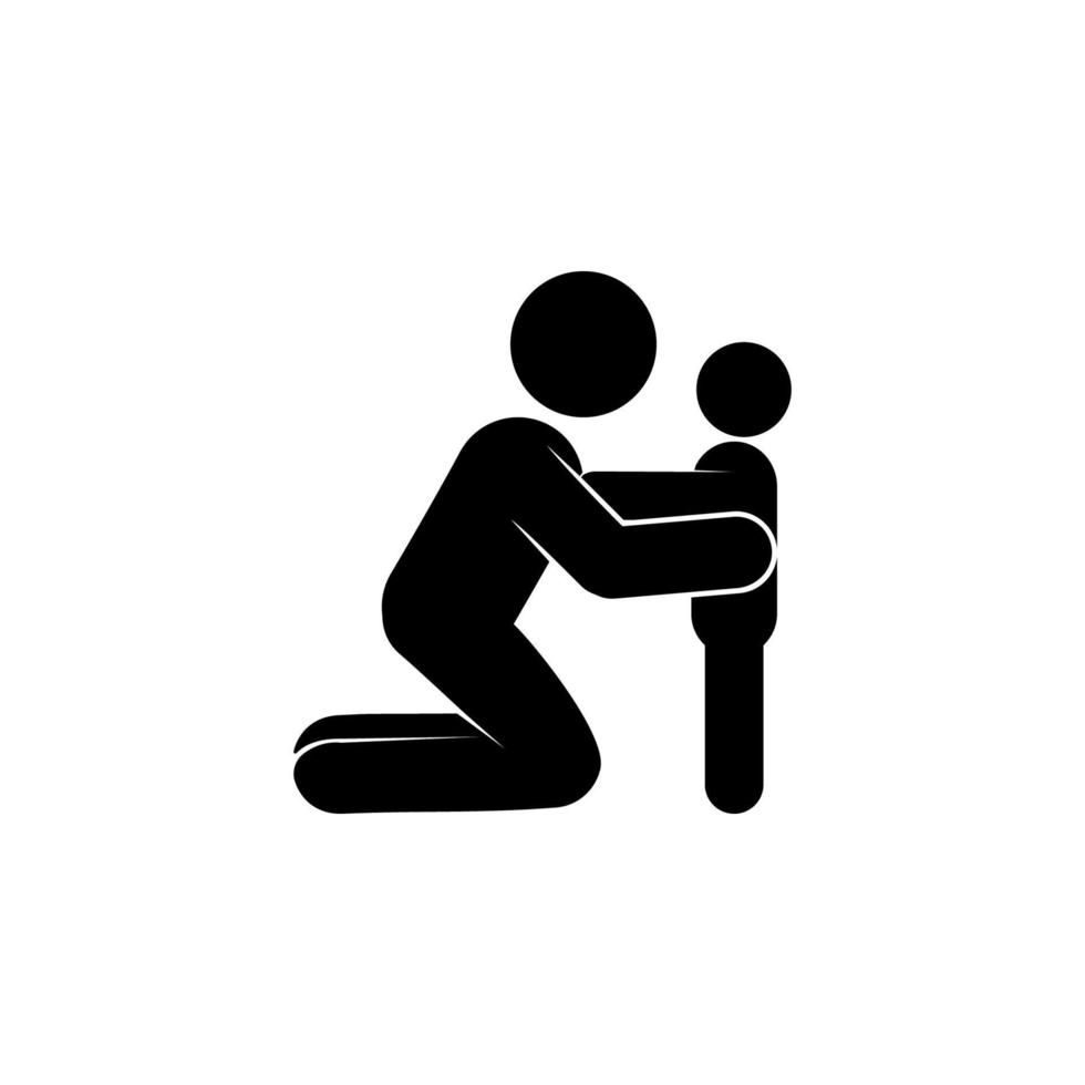 the parent holds the child vector icon illustration