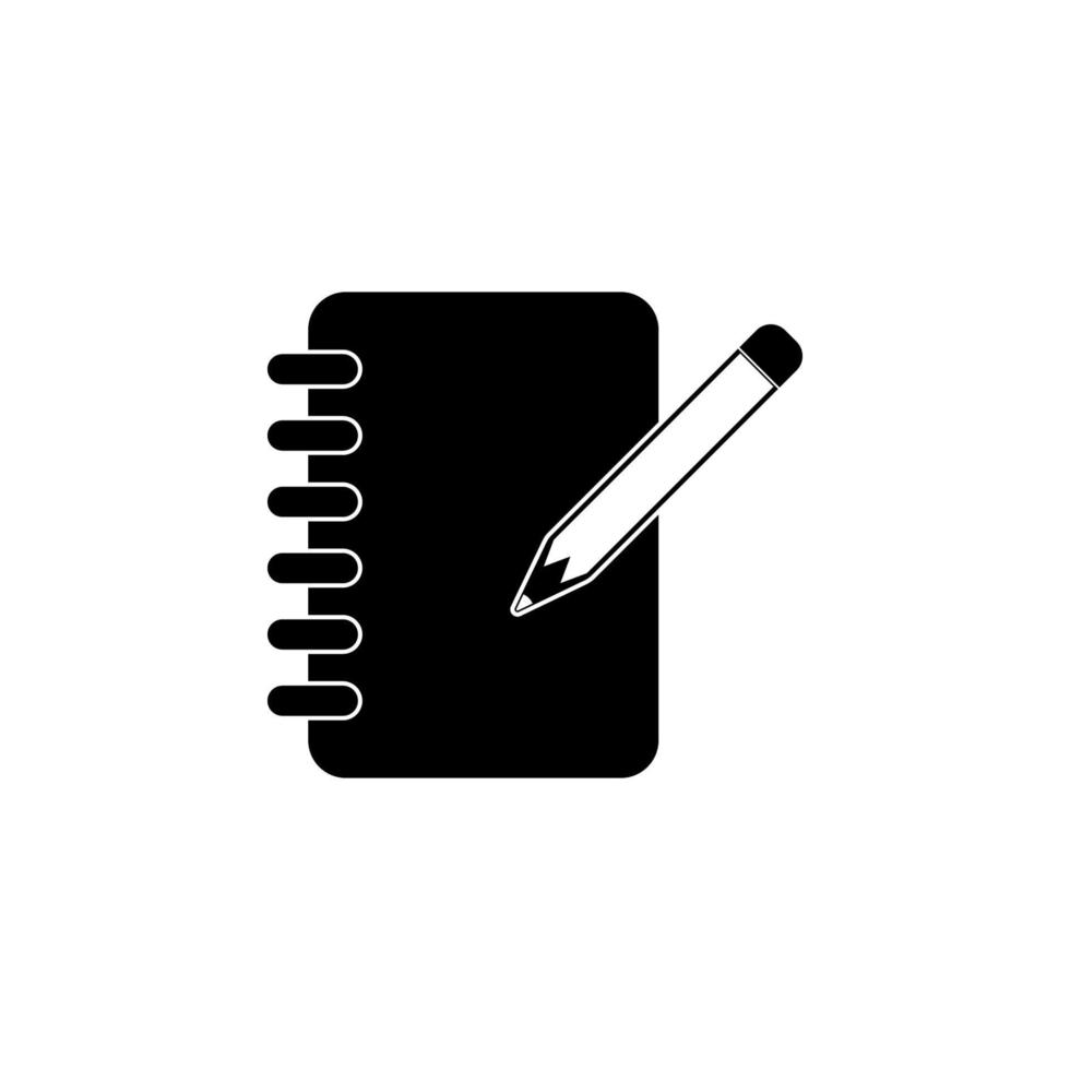 notepad and pencil vector icon illustration
