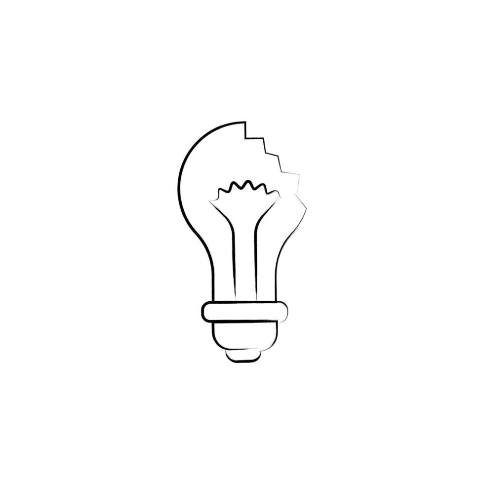 broken light bulb vector icon illustration