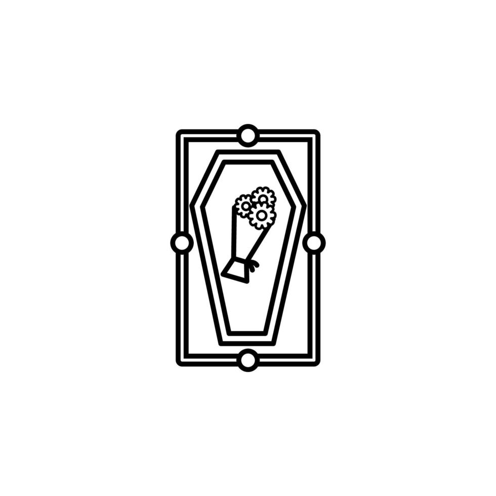 funeral, coffin vector icon illustration