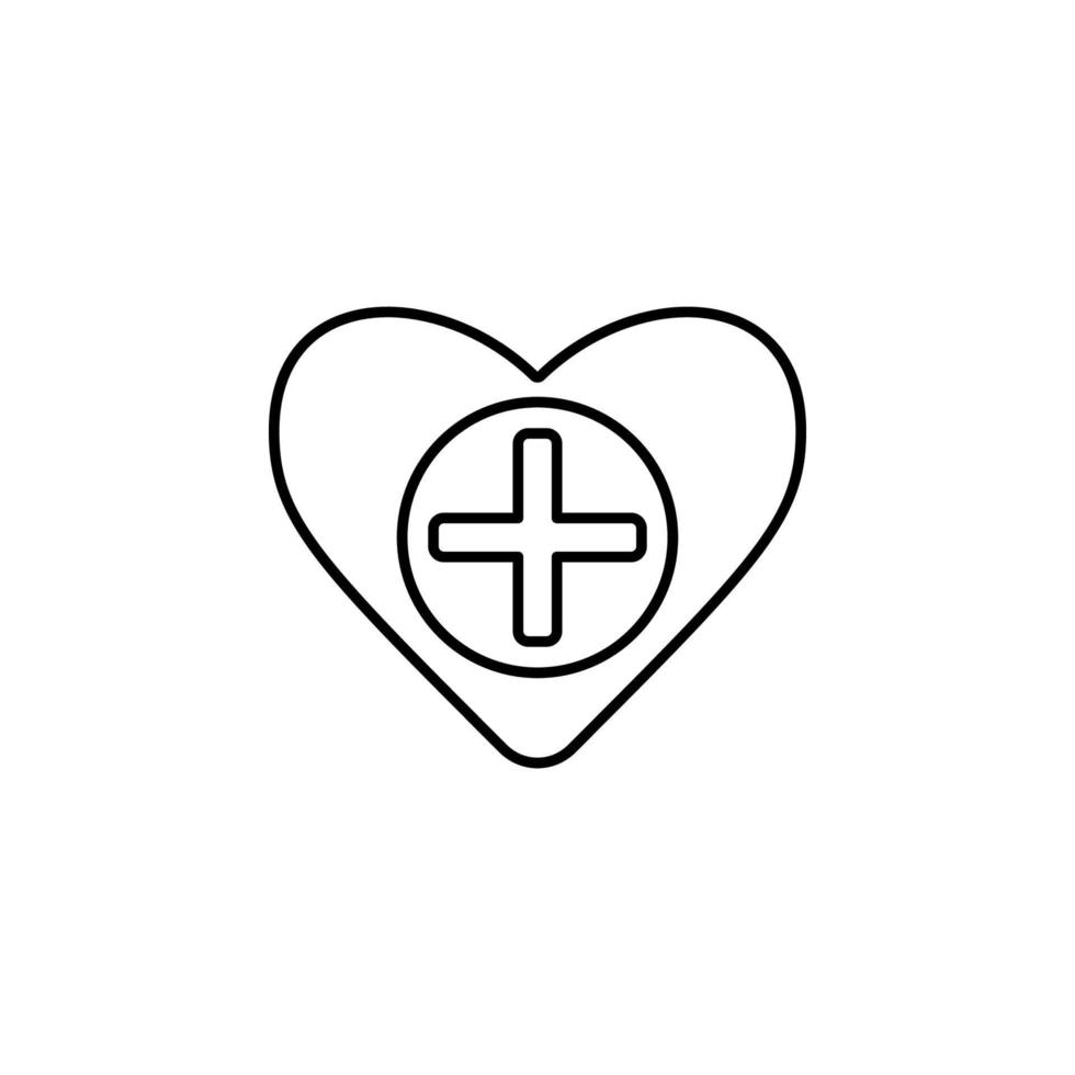 heart with a medical cross vector icon illustration