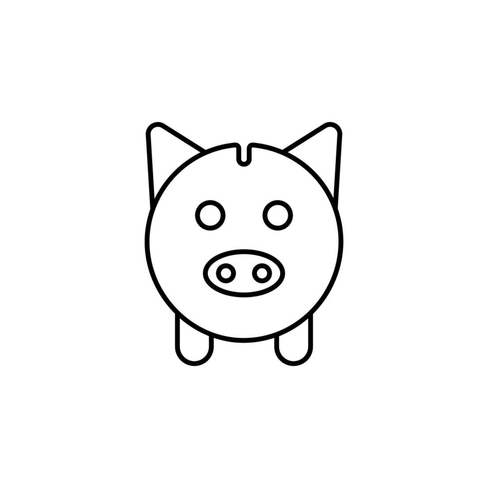 piggy bank line vector icon illustration
