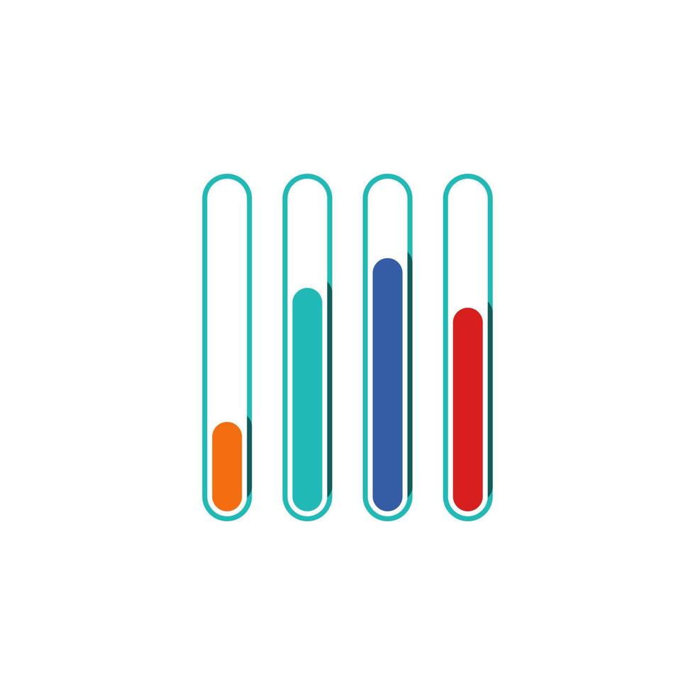 colored Infographic histogram chart vector icon illustration