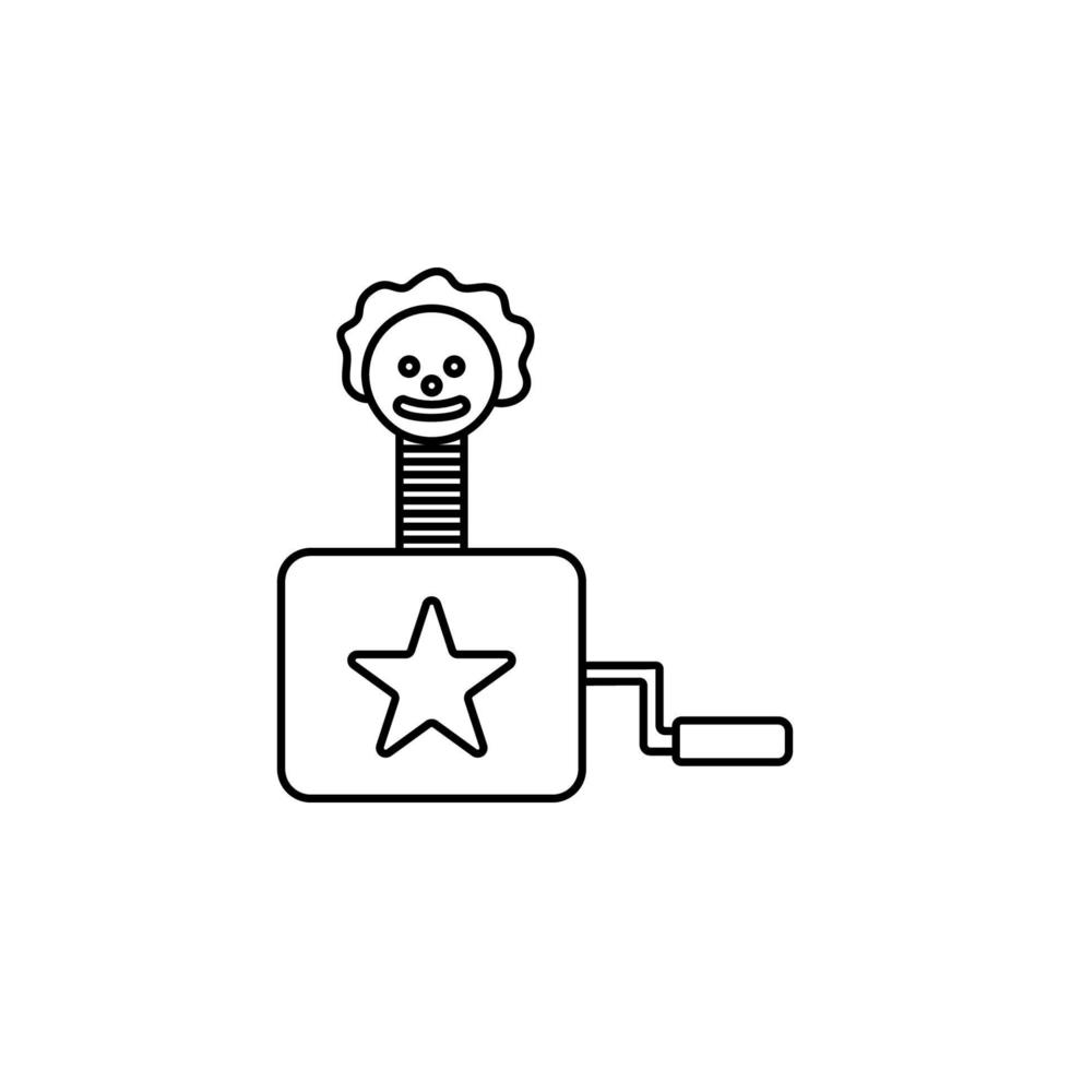 clown in the box line vector icon illustration
