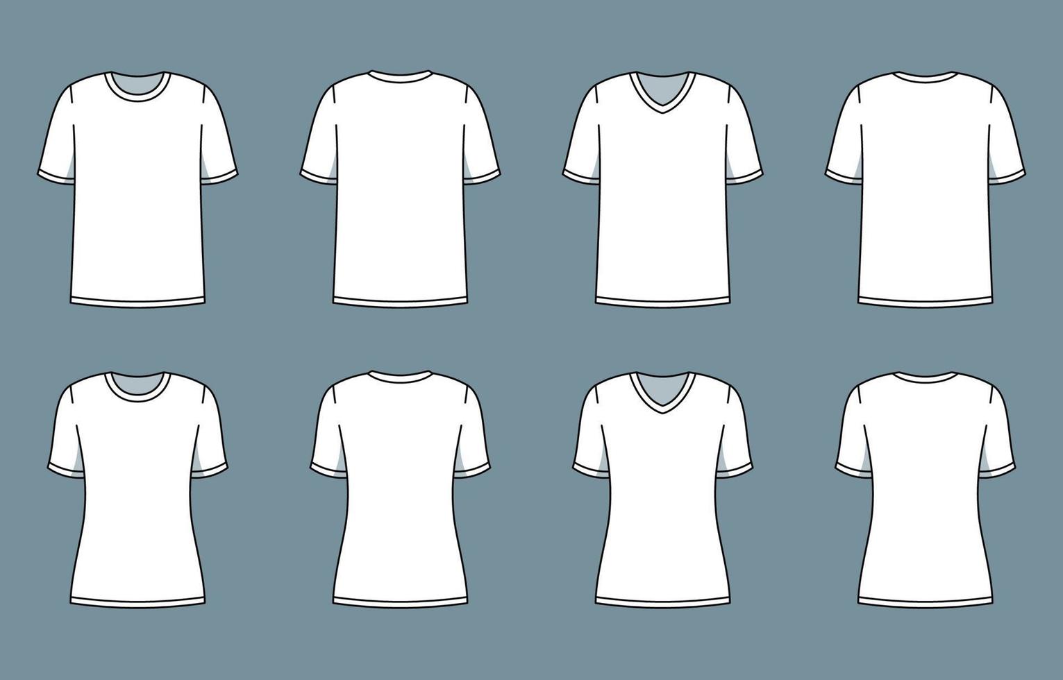 Outline White Tshirt Mock Up vector