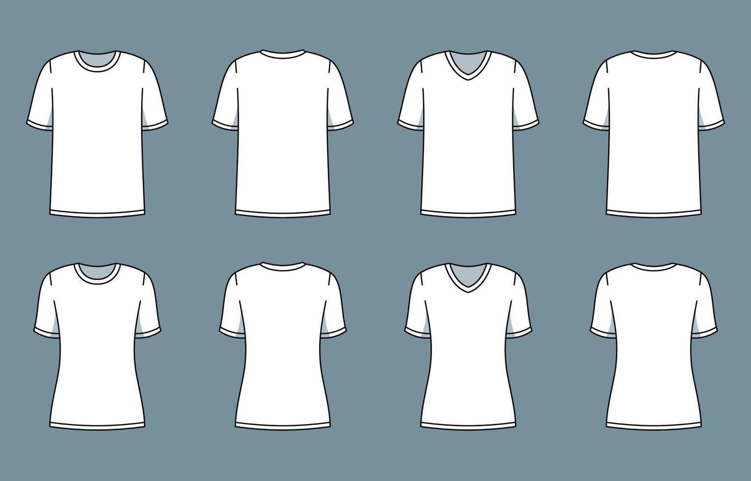 Outline White Tshirt Mock Up vector