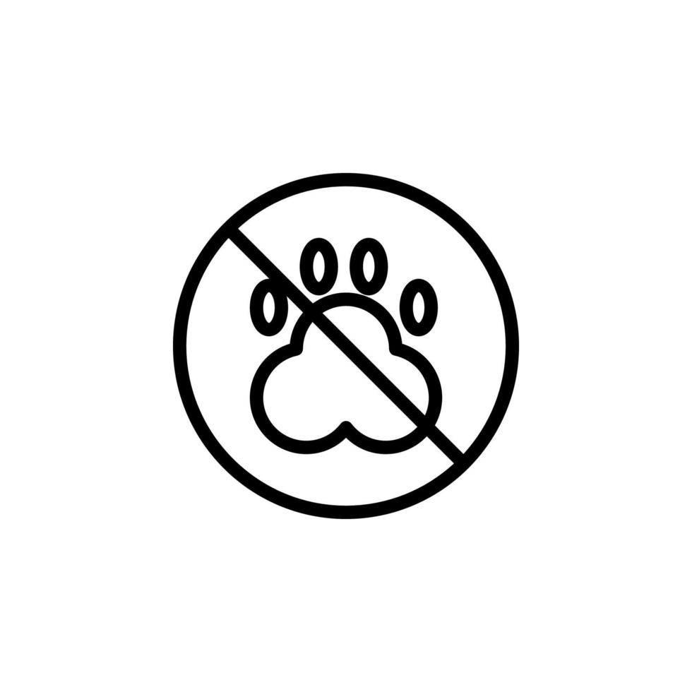 prohibition of animals vector icon illustration