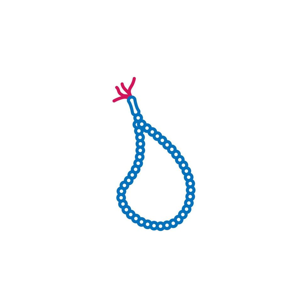 Islam, muslim tasbih 2 colored line vector icon