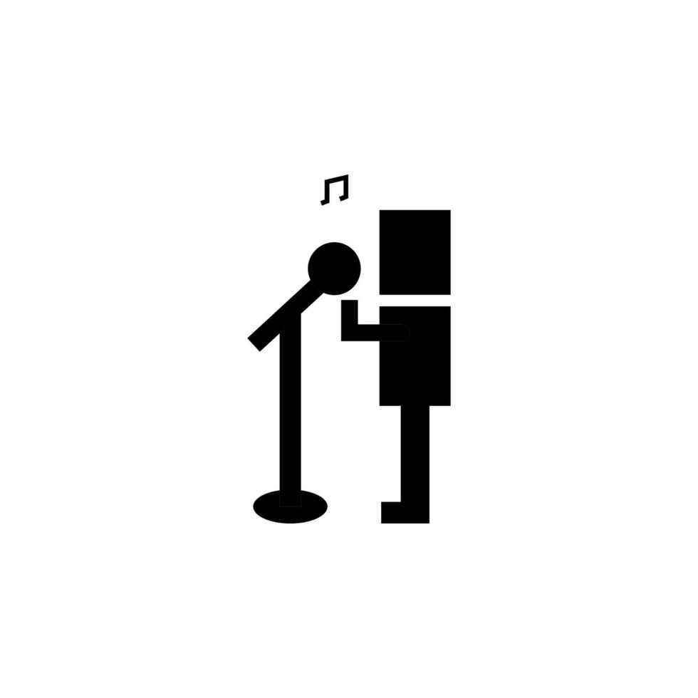 karaoke, música, canta vector icono ilustración