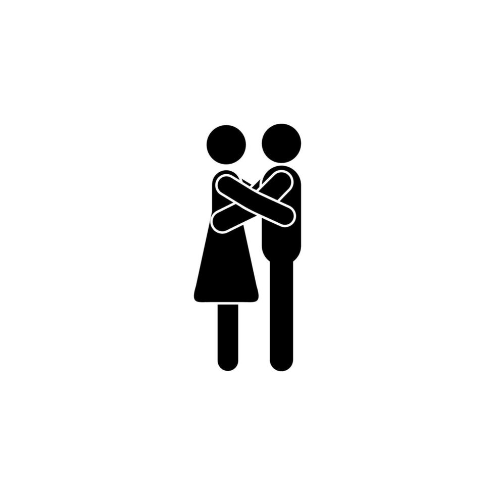 hugging couple vector icon illustration