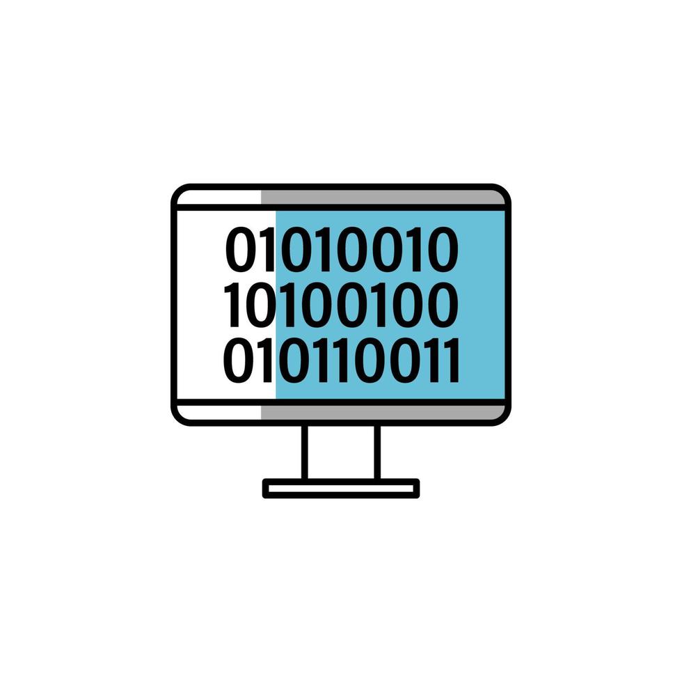 binary, coding, cryptocurrency, computer vector icon illustration