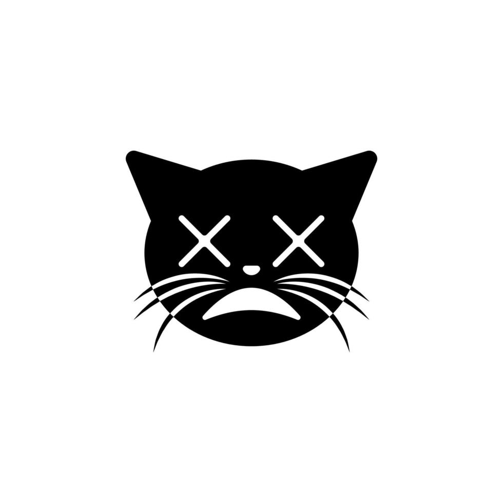 dizzy face cat vector icon illustration