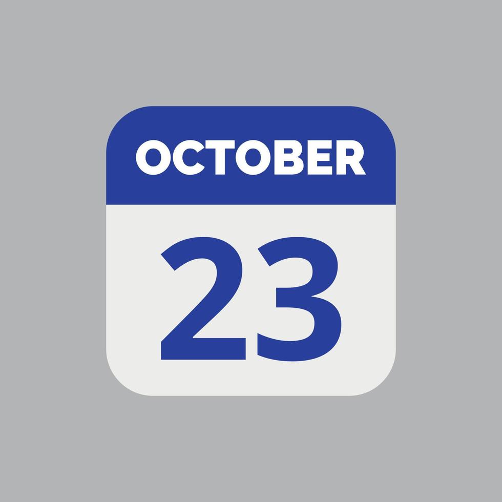 October 23 Calendar Date Icon vector
