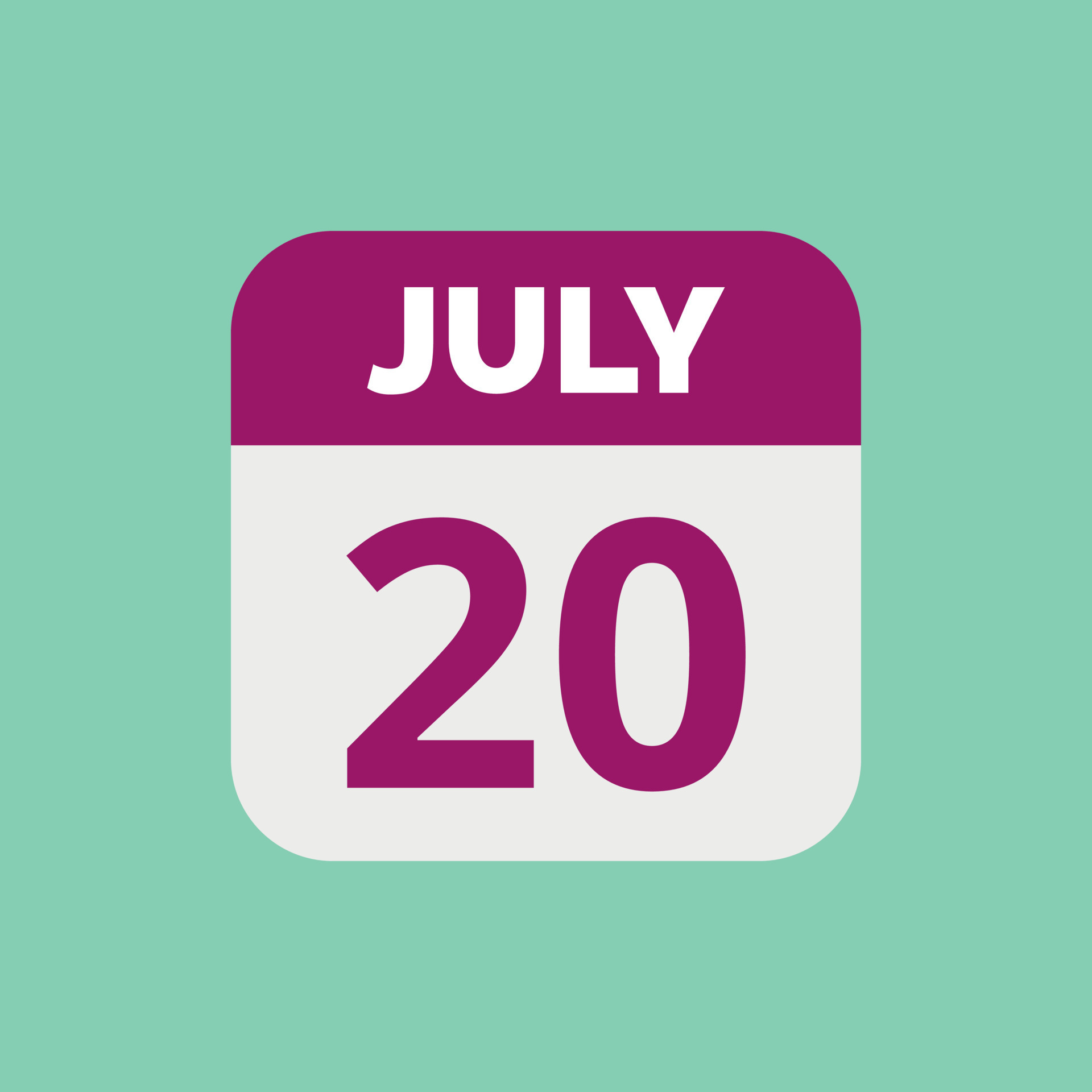 July 20 Calendar Date Icon 23202473 Vector Art at Vecteezy