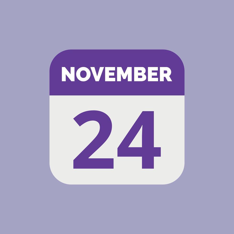 November 24 Calendar Date Icon vector