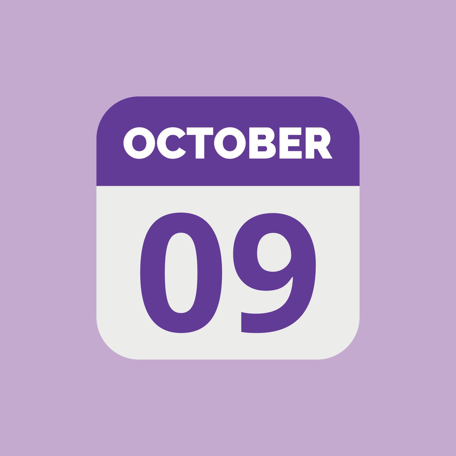 October 9 Calendar Date Icon 23202531 Vector Art at Vecteezy October 9 Calendar Date Icon 23202531 Vector Art at Vecteezy